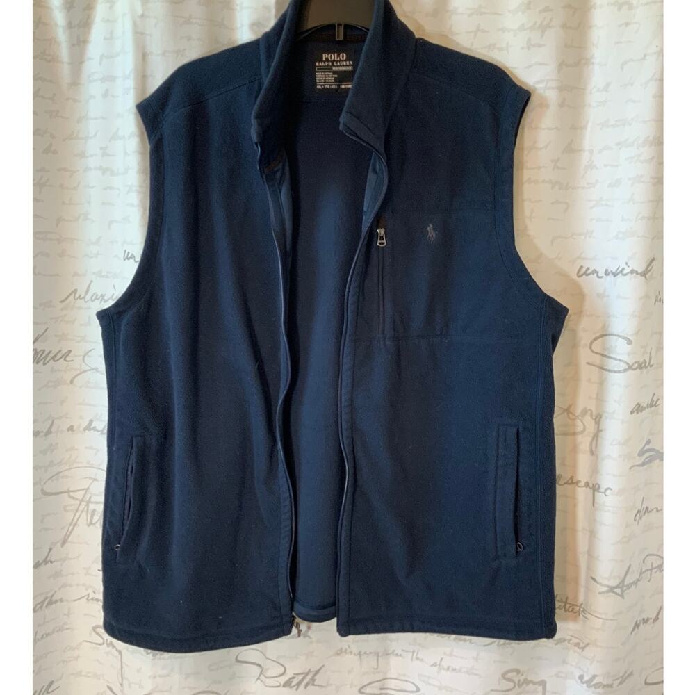 Polo Ralph Lauren Navy Performance Fleece Vest XXL 2XL Preppy Old Money Gorpcore